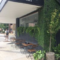 Charleston SC Gnome Cafe... green inside and out.  at Gnome Cafe in Charleston