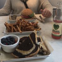 I had the ruben and it was amazing! Also enjoying a locally brewed hibiscus kombucha! at Gnome Cafe in Charleston