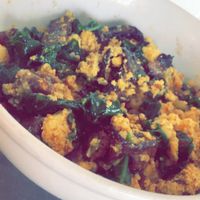 breakfast bowl with oyster mushroom bacon at Gnome Cafe in Charleston