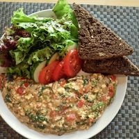 omelet  at Jalus Vegan Kitchen in Hanoi