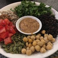 bean me up bowl with amaranth and peanut sauce! #protein at Jalus Vegan Kitchen in Hanoi