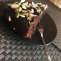 always yes for vegan chocolate cake :) at Jalus Vegan Kitchen in Hanoi