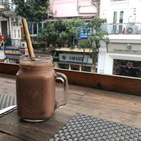 delicious energy buster with reusable straw! at Jalus Vegan Kitchen in Hanoi