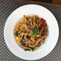 spinach pastaaaaaq at Jalus Vegan Kitchen in Hanoi