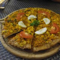 Pumpkin pizza at Jalus Vegan Kitchen in Hanoi