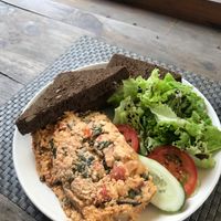 Omelette was delicious at Jalus Vegan Kitchen in Hanoi