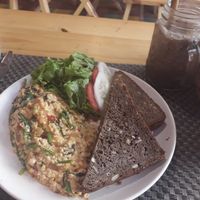 Tofu 'omelette' at Jalus Vegan Kitchen in Hanoi