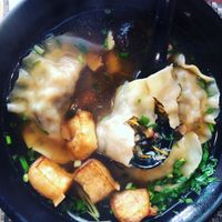Phớ with dumplings and tofu! at Jalus Vegan Kitchen in Hanoi