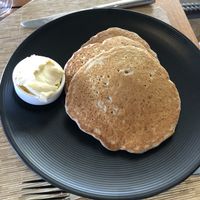 Vegan pancakes with a vegan butter at Duo - Four Seasons Resort in Wailea