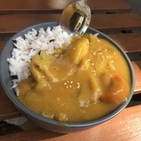 Vege curry at Brim CC in Melbourne