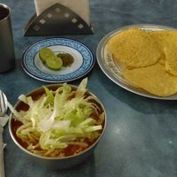 Pozole vegano suuuuuper rico at Govinda Ram in Mexico City