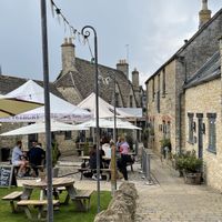 Garden setting  at The Royal Oak in Tetbury