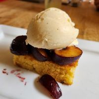 Now on my third visit. Delicious plum cake for desert 😋 at The Royal Oak in Tetbury