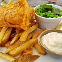 Tofish and chips at The Royal Oak in Tetbury