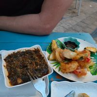 The spinach and chickpeas and the vegetables tempura at La Huerta 9 in Sevilla