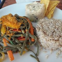 Trio of dishes  at El Veganito del Charco in Lanzarote