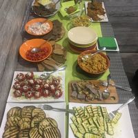 Antipasto buffet at Vibrazioni Vegetali in Abbiategrasso