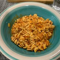 Pasta al ragù (tomato sauce and textured soy protein) at Vibrazioni Vegetali in Abbiategrasso