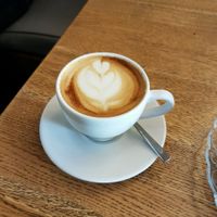 Oat milk flat white at Wesola Cafe in Krakow