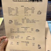 Menu  at Bonobo in Krakow