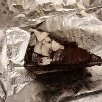 Teeny tiny portion of chocolate cake at Bonobo in Krakow