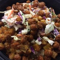Gluten-free vegan rice bowl. $5.99 on Tuesdays.  at Hot Indian Foods - Midtown in Minneapolis