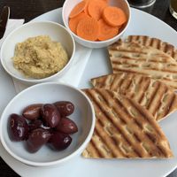 Pita with hummus  at cacao in Prague