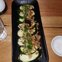 Zucchini Tataki (vegan) at Chocolate Buddha in Melbourne