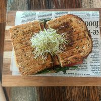 Vegan facon toastie at Wholefood Merchants in Ferntree Gully