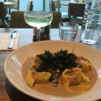 Tortellini and Sparkling wine at Mildreds - Camden in North West London