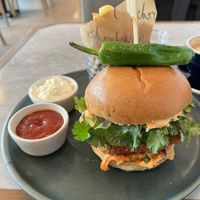 Korean burger  at Mildreds - Camden in North West London