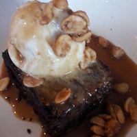 Brownie and ice cream at Mildreds - Camden in North West London