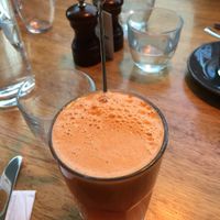 Freshly made juice blends at Mildreds - Camden in North West London