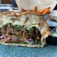 Black bean burger at Mildreds - Camden in North West London