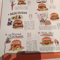 Menu at Space Burger in Dusseldorf
