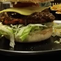 Nuu-burger with beyond meat patty at Space Burger in Dusseldorf
