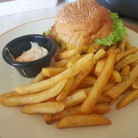 Salted Lava Burger! See next photo for a better angle of the lava!!! at GD Lacto Aroma in Johor Bahru