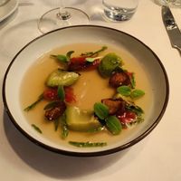Tomato consommé  at Brasserie Godot in Stockholm
