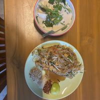 Tom Kha Soup and Pad Thai  at Thai Farm Cooking School in Chiang Mai
