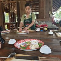 Making soup at Thai Farm Cooking School in Chiang Mai