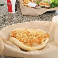 Columbian hot dog 😍 #Veganuary at Simon's Hot Dogs in Scottsdale