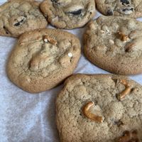 Vegan sugar cookies with pretzels and Oreos 😋  at Baked of Bloomington in Bloomington