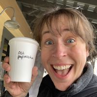 Peppermint mocha with oat milk!  at Hopscotch Coffee in Bloomington