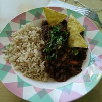 brown rise with beans/lentils  at Against the Grain in Lyon