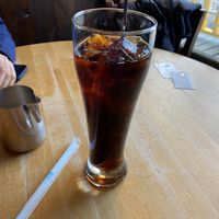 Ice coffee with almond milk on the side   at Last Chance Antiques & Cheese Cafe in Tannersville