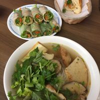 1/2 Veggie sub, Salad rolls & Pho at Dharma Garden Veggie Deli in Vancouver