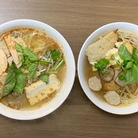 Top: #6, bottom: #7 (spicy) at Dharma Garden Veggie Deli in Vancouver