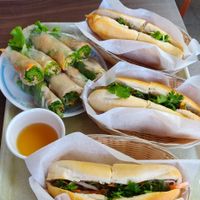 Sandwiches CAD4,- each, rice rolls CAD9.50,- at Dharma Garden Veggie Deli in Vancouver