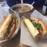 Fantastic bahn mi and pho. (sandwiches are number 4) at Dharma Garden Veggie Deli in Vancouver