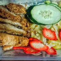 Take away chicken cutlet rice, the rice was good at Daily Green 吉祥素 - Aljunied in Central Singapore